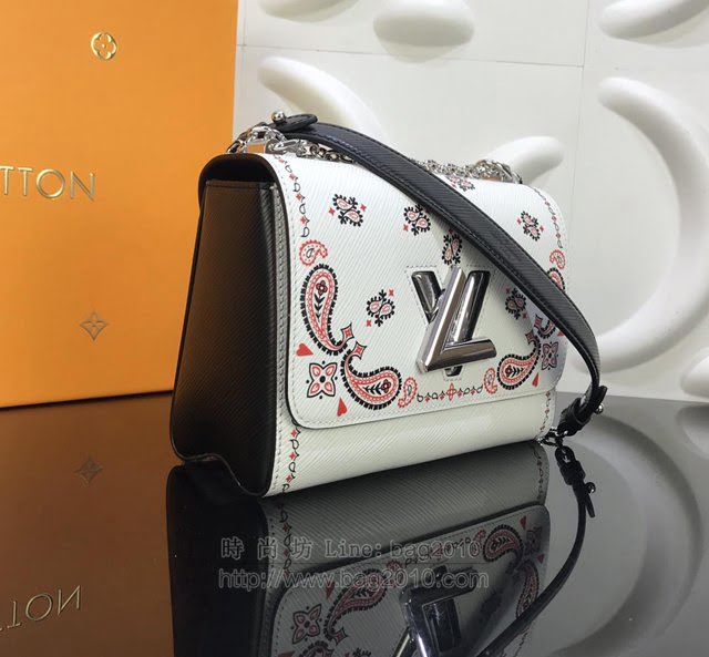 LV女包 2019秋季款 M55234 頭巾印花棲身 路易威登Twist中號手袋 LV鏈條斜挎女包 LV單肩女包  ydh2991